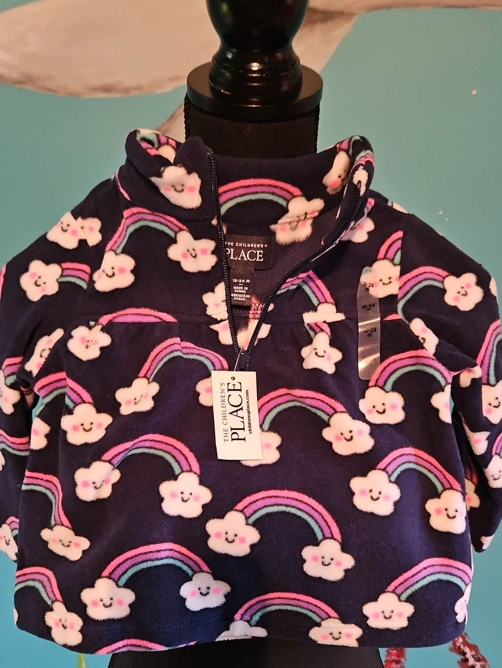The Children's Place Navy Rainbow Cloud Fleece Pullover - Kids